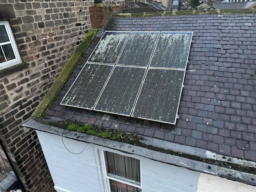solar panel before cleaning