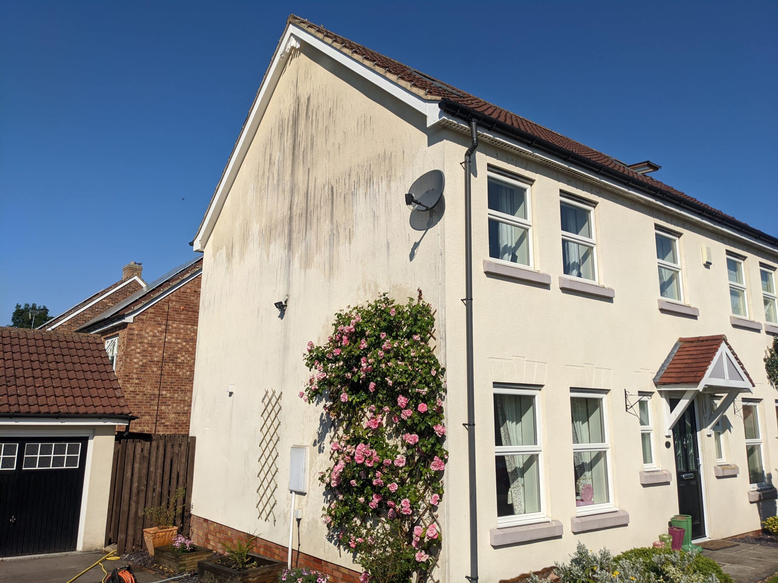 before photo of render cleaning cleancore uk